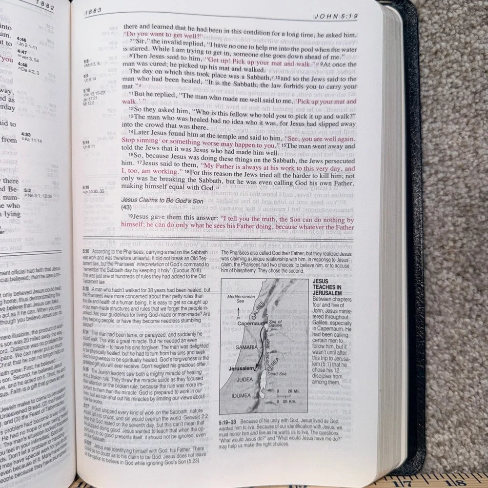 Zondervan NIV Life Application Study Bible Black Bonded Leather Gilded Gold Edge